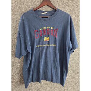 Vintage Jeff Gordon DuPont NASCAR Racing Graphic T-Shirt Men’s L Navy Blue Tee